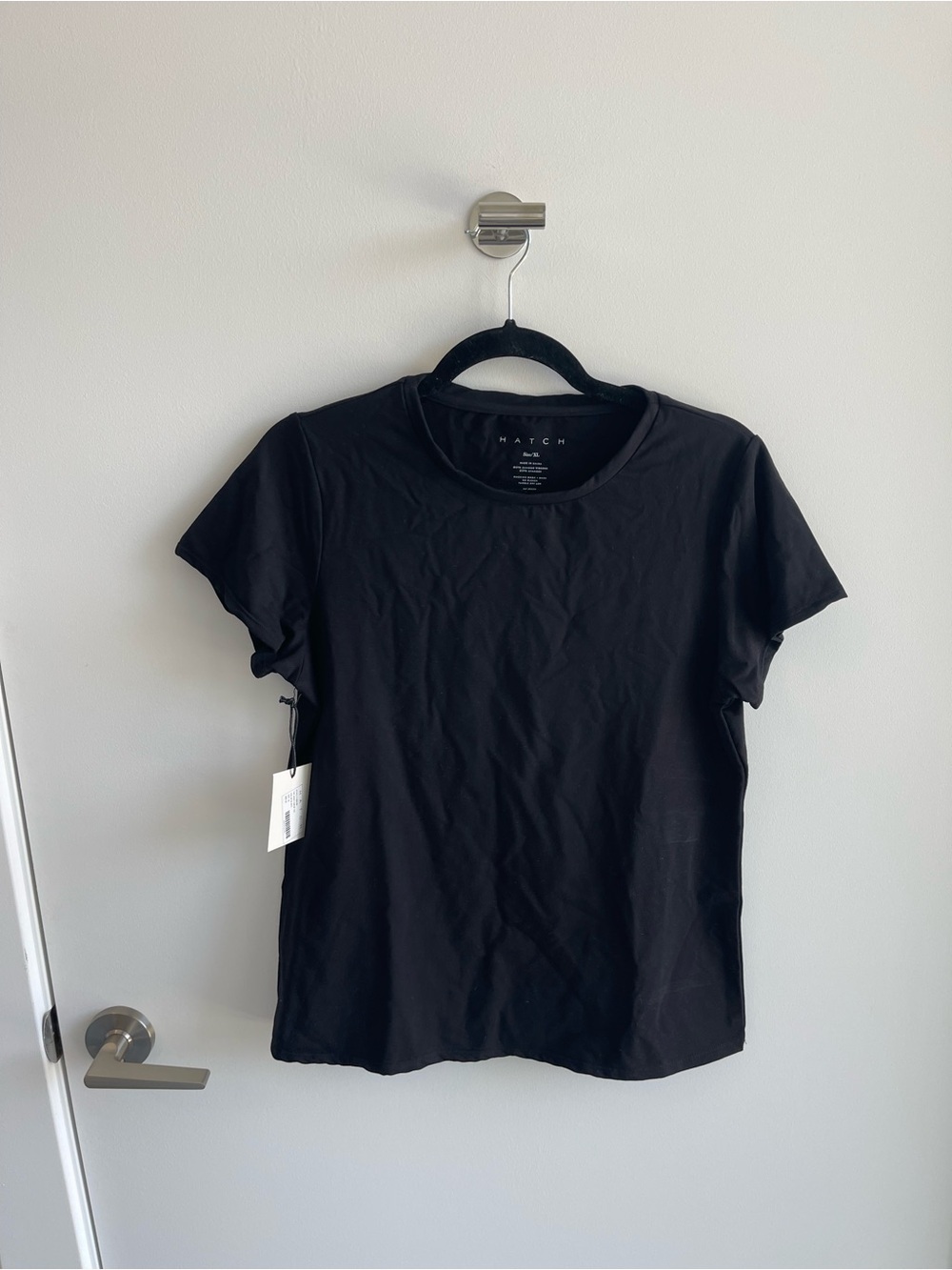 Hatch Black The Body Crew Short Sleeve Top